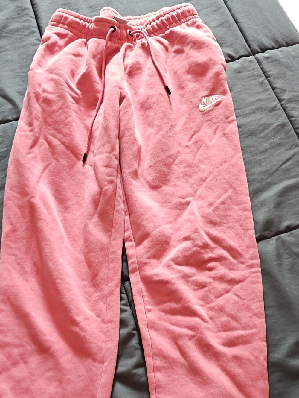 Nike Pink Fleece Joggers with Drawstring Waist